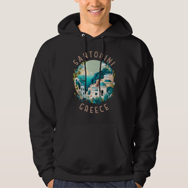 Santorini Griechenland Not leidender Kreis Hoodie (Vorderseite)