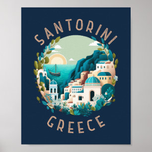 Santorini Griechenland Not leidender Kreis Poster