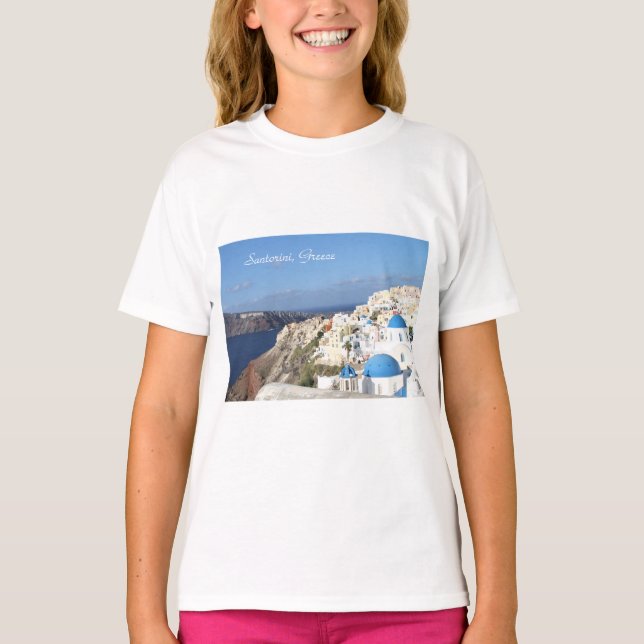 Santorini, Griechenland, Oia, Mädchen-T - Shirt (Vorderseite)