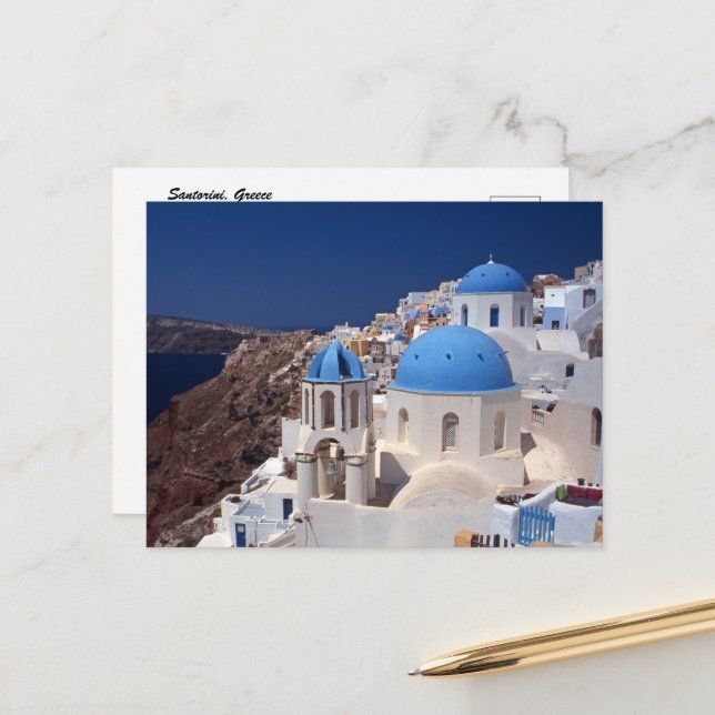 Santorini Griechenland Postcard Postkarte (Vorderseite/Rückseite Beispiel)