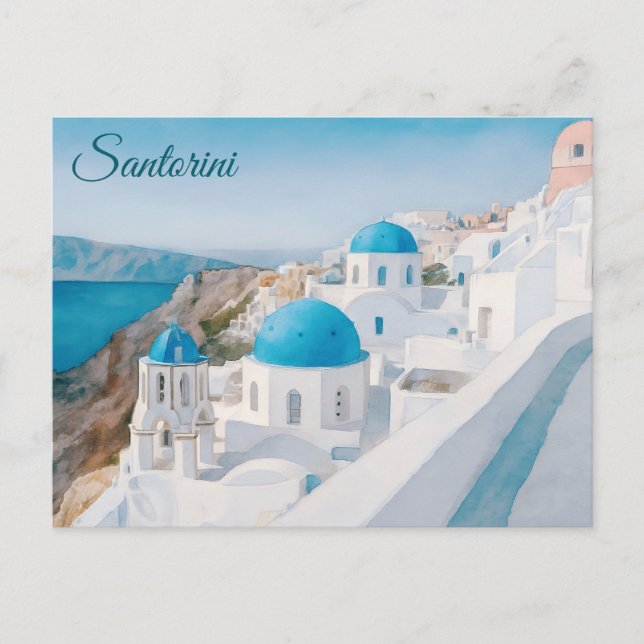 Santorini, Griechenland Postkarte (Vorderseite)