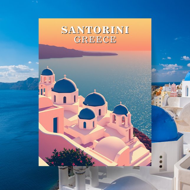 Santorini Griechenland Reise Postcard Postkarte (Santorini Greece Travel Postcard)