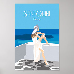Santorini Griechenland Reiseplakat Poster