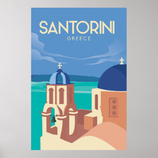 Santorini Griechenland Reiseplakat Poster