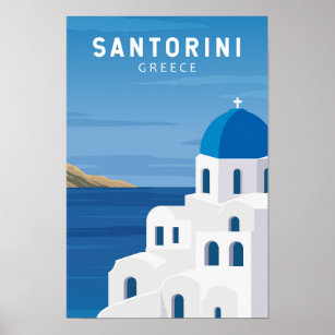 Santorini Griechenland Retro Vintag Poster
