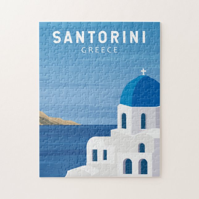 Santorini Griechenland Retro Vintag Puzzle (Vertikal)