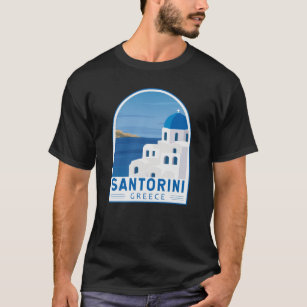 Santorini Griechenland Retro Vintag T-Shirt