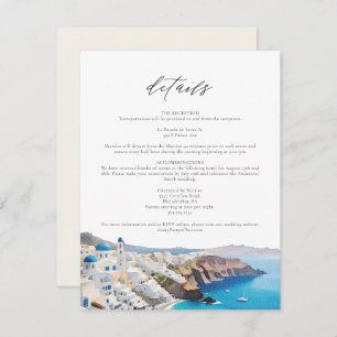 SANTORINI GRIECHENLAND Skyline Zieldetails-Karte Einladung