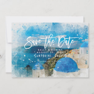 Santorini Griechenland Sommer Save the Date Dankeskarte
