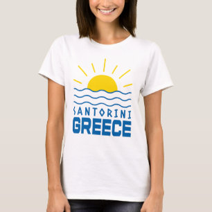 Santorini Griechenland Sonnenschein Und Meereswell T-Shirt