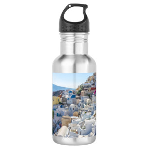 Santorini Griechenland - Sonnentag im Sommer in Sa Edelstahlflasche