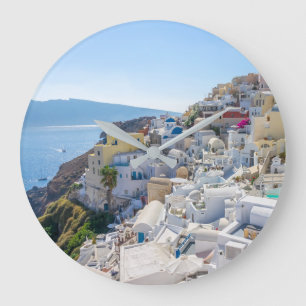Santorini Griechenland - Sonnentag im Sommer in Sa Große Wanduhr