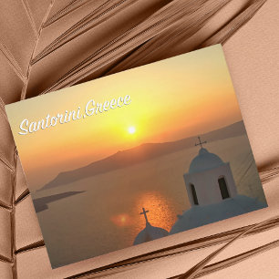 Santorini, Griechenland Sonnenuntergang Postkarte