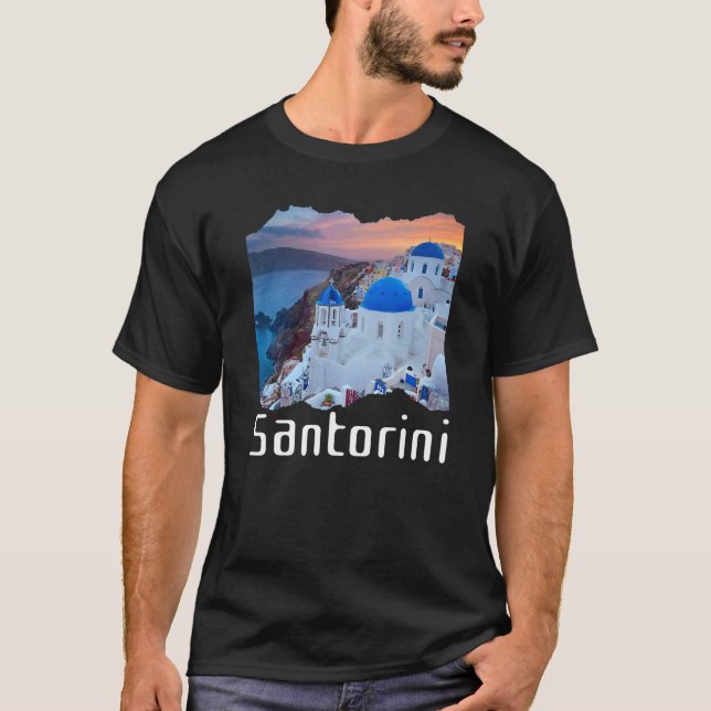 Santorini Griechenland Souvenir 7 T-Shirt (Vorderseite)