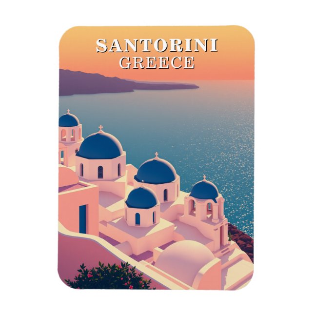 Santorini Griechenland Souvenir Iconic Magnet (Vertikal)