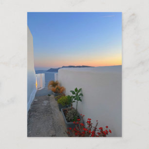 Santorini Griechenland Street Pflanze Sunset Postkarte