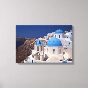 Santorini Griechenland Stretched Canvas Print Leinwanddruck