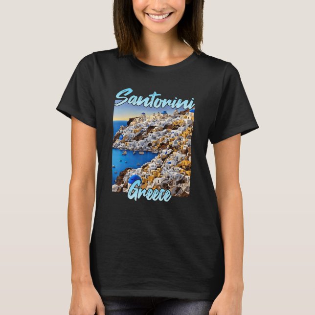 Santorini Griechenland T-Shirt (Vorderseite)