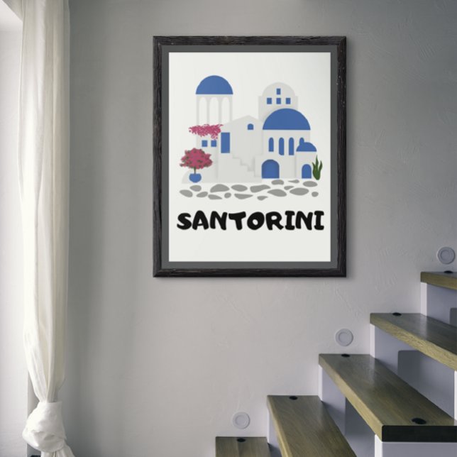 Santorini Griechenland Vintag Poster (Santorini Greece Vintage Travel Poster)