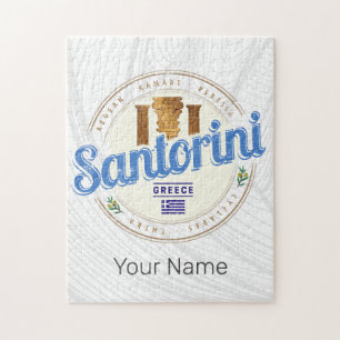 Santorini Griechenland Vintage Ägäis-Cyclades-Inse Puzzle