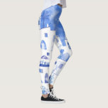 Santorini Griechenland Wassercolor Leggings<br><div class="desc">Ein Gemälde aus der Wasserfarbenwelt der schönen griechischen Insel Santorin. Originelle Kunst von Nic Squirrell.</div>