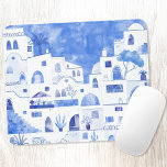 Santorini Griechenland Wassercolor Mousepad<br><div class="desc">Ein Aquarellbild der schönen griechischen Insel Santorin. Originelle Kunst von Nic Squirrell.</div>