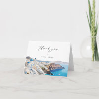 SANTORINI GRIECHENLAND Wasserfarbe Skyline Zielort