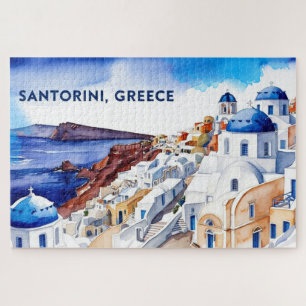 Santorini Griechenland Wasserfarbenrätsel beibehal Puzzle