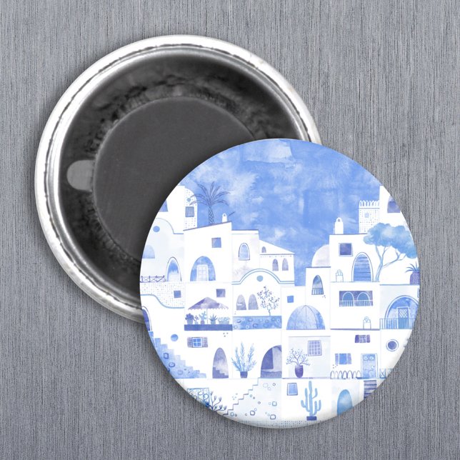 Santorini Griechenland Wasserfarbenwelt Magnet (Von Creator hochgeladen)