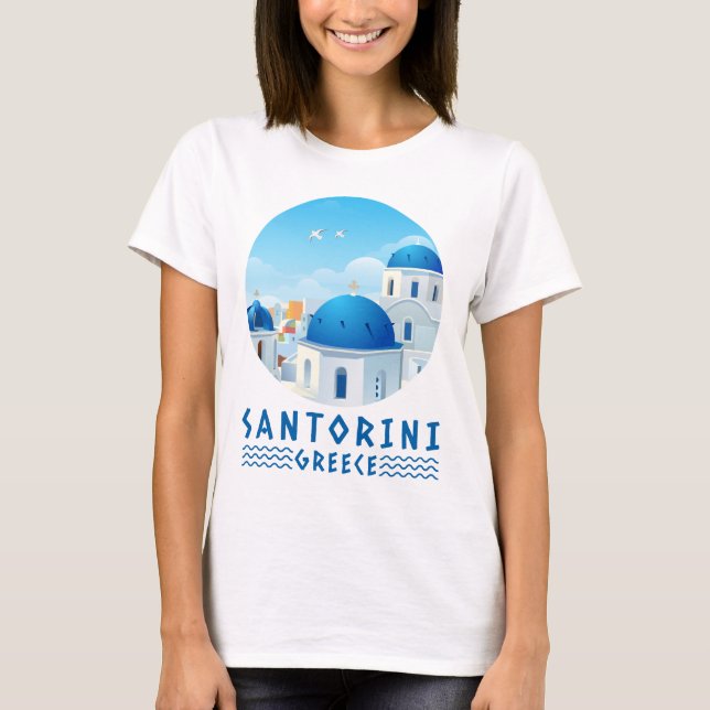 Santorini, Griechenland - Weiße Frauen T-Shirt (Vorderseite)