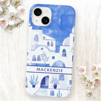 Santorini Griechische Insel Wasserfarbe Personalis Case-Mate iPhone 14 Hülle