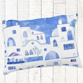 Santorini Griechische Insel Wasserfarbenwelt Dekokissen