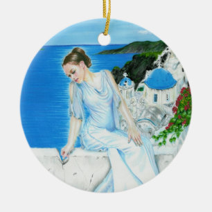 Santorini griechische Schönheit Verzierung Keramik Ornament
