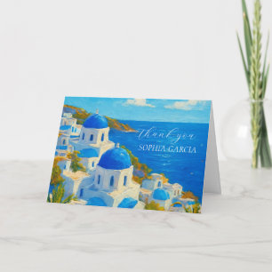 Santorini Griechischer Zitrus-Junggesellinnenabsch Dankeskarte