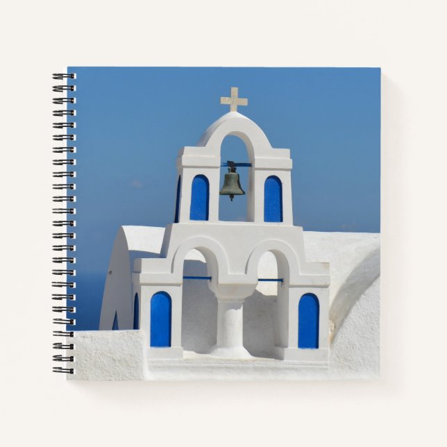 Santorini Griechisches Kirchenbuch Notizbuch (Vorderseite)
