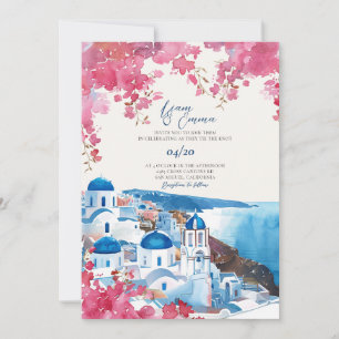 Santorini Hochzeit griechisch einladen Hochzeitszi Einladung