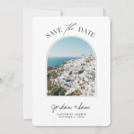 Santorini Hochzeit rette das Datum Einladung