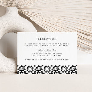Santorini-Hochzeitsempfangskarte Schwarz Einladung