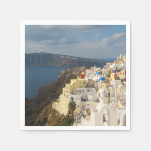 Santorini in der Nachmittagssonne Serviette