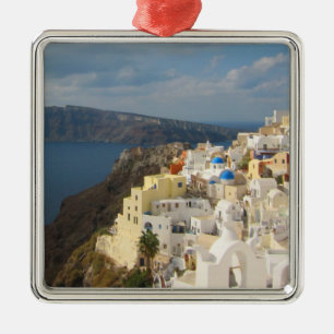 Santorini in der Nachmittagssonne Silbernes Ornament
