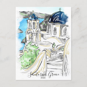 Santorini Insel Griechenland Sommer-Erinnerungen  Postkarte