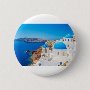 Santorini Insel - Kessel, Griechenland Button