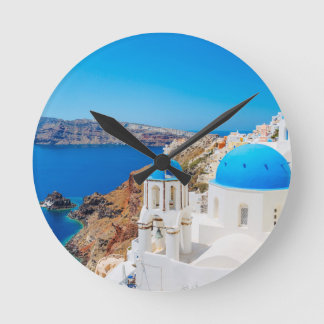 Santorini Insel - Kessel, Griechenland Runde Wanduhr