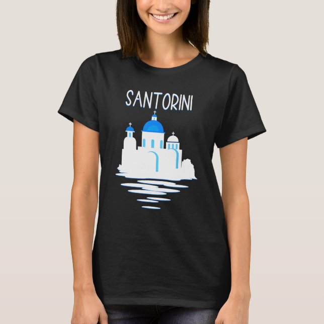 Santorini Island Greece  Ellada Vertical Greek Isl T-Shirt (Vorderseite)