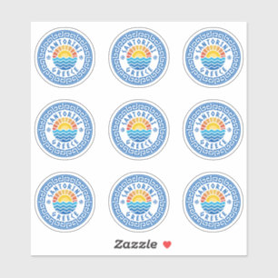 Santorini Island, Griechenland-Mehrfachpackzettel Aufkleber