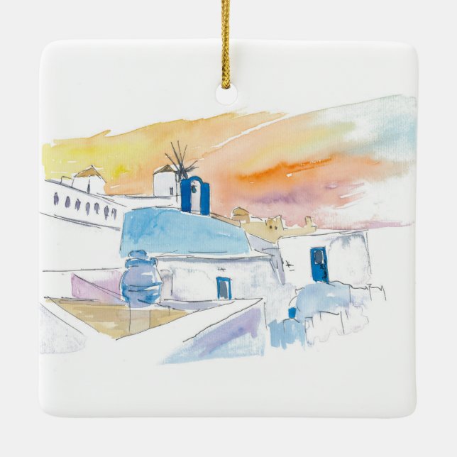 Santorini Keramik Ornament (Rückseite)