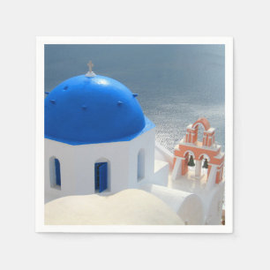 Santorini Kirche am Nachmittag Sun Serviette