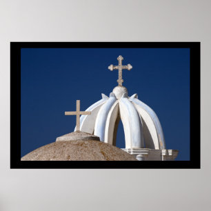 Santorini-Kirchen. Poster von cARTerART