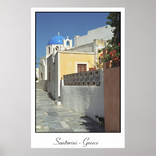 Santorini kitty poster