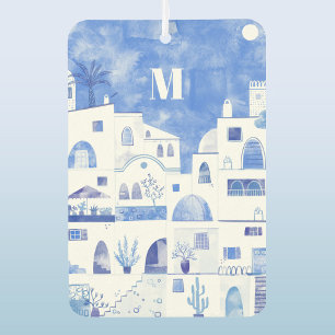 Santorini Monogram Aquarellfarben Kunst Autolufterfrischer
